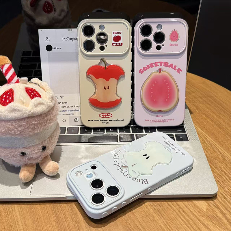 情侣小清新夏日水果贴件适用苹果17promax手机壳iphone16plus新款ip15pro巨好看14全包air超火13por防摔12套