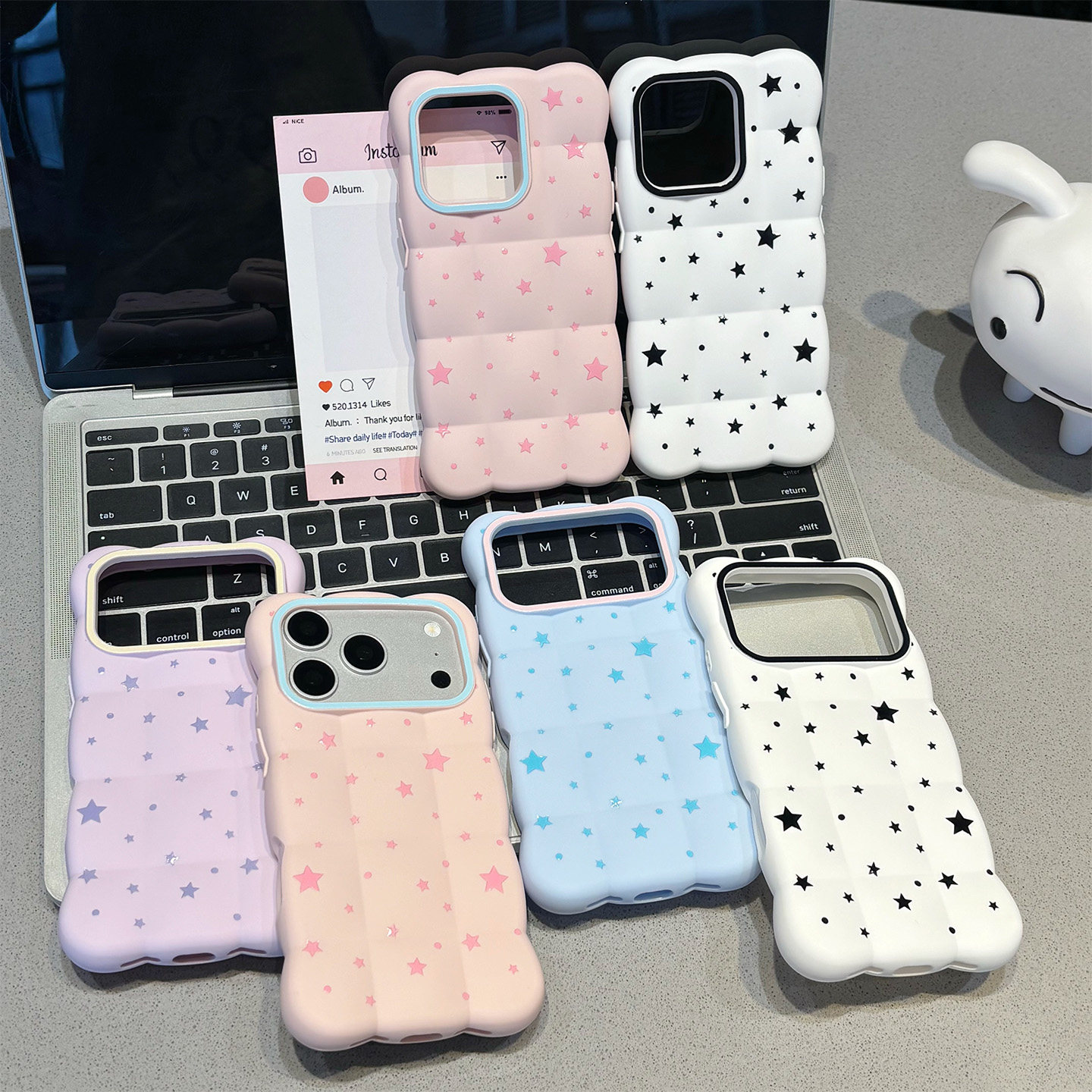 满屏星星云朵壳新款适用苹果18promax手机壳iphone17pro高级感16超火ip15por少女ins风14简约13防摔保护软套