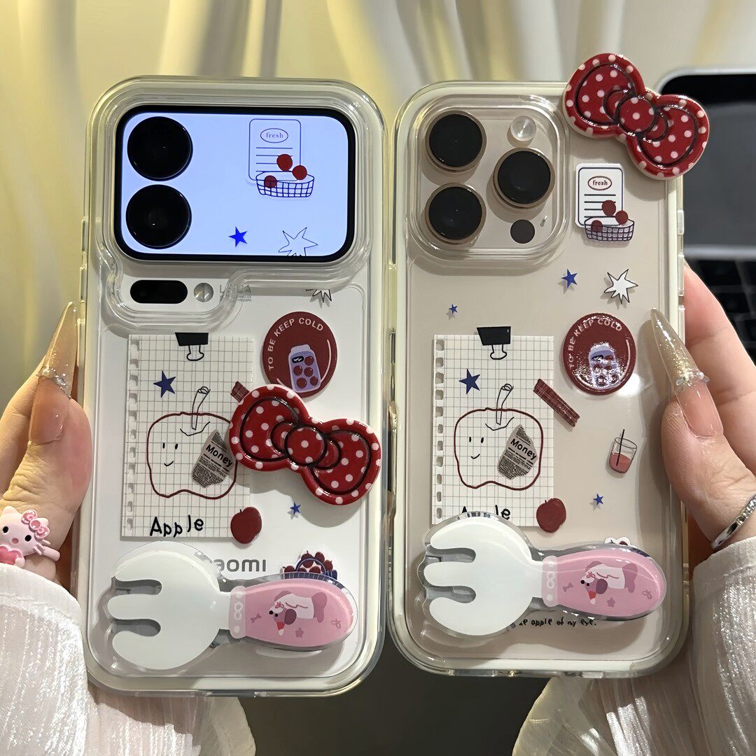 个性苹果叉子支架新款适用苹果17Pro手机壳iPhone16max14小米17华为mate80pura70k90nova14荣耀400x200一加15
