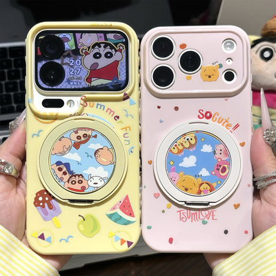 情侣围圈圈小新支架适用苹果17promax手机壳iPhone16pro小米17华为mate80pura80K90nova15荣耀600x300magic8