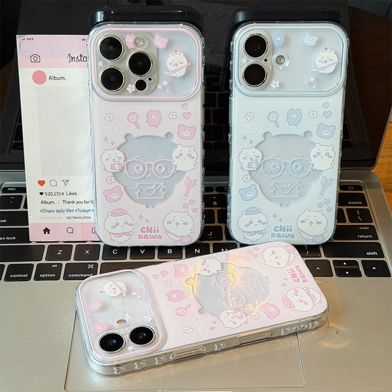 情侣镂空粉蓝吉伊新款适用苹果17promax手机壳iPhone16pro小米17华为mate80pura90K80reno15荣耀500X200Y300