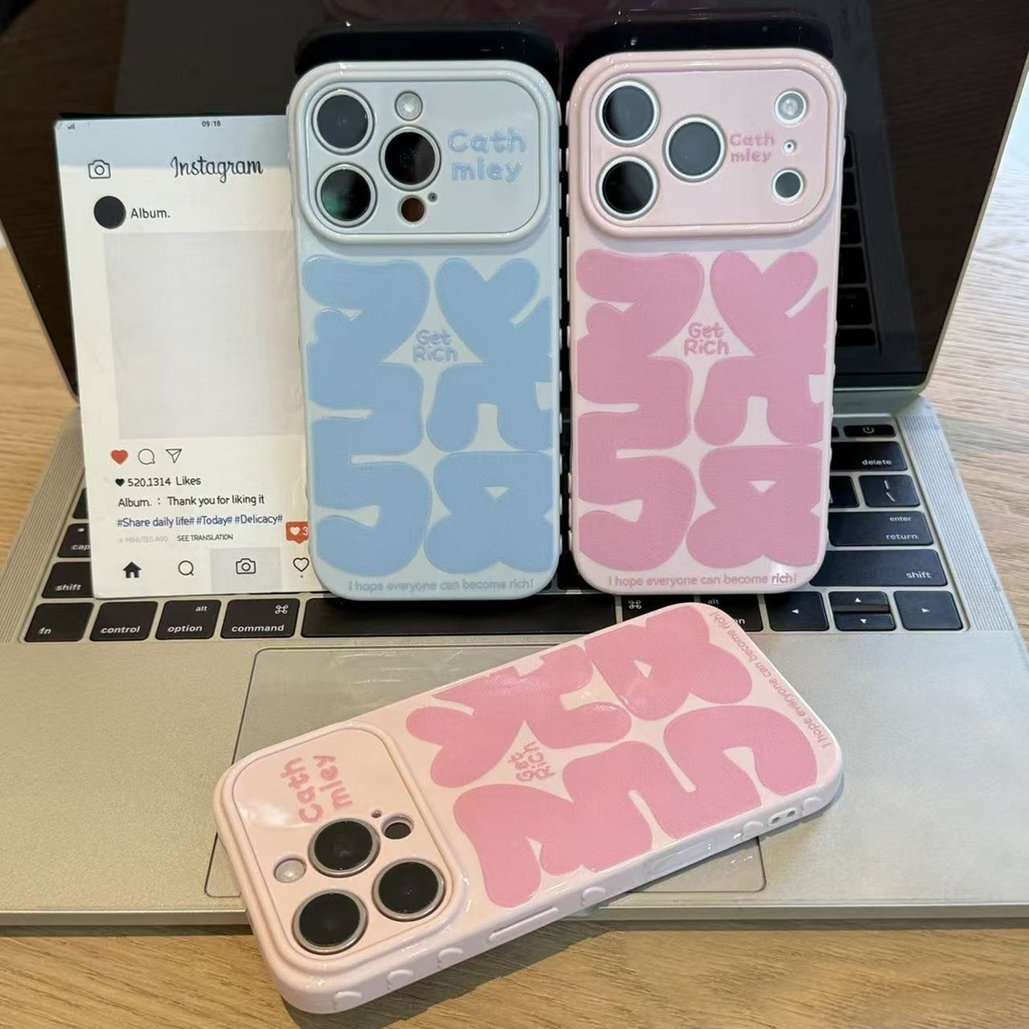 简约发财英文新款适用苹果18promax手机壳iPhone17pro16小米17华为mate80pura90K70nova15reno14荣耀400x200