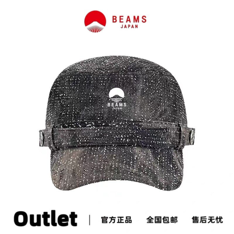 BEAMS复古小众做旧平顶马术帽子图片