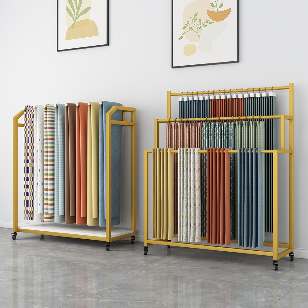 家纺被子展示架夏凉被毛毯展架家纺店货架展示架布料移动展示架