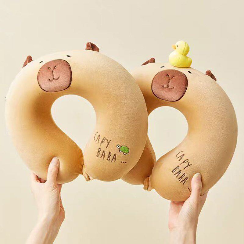 护颈u型枕头记忆棉卡皮巴拉飞机靠枕学生宿舍in水豚卡通午睡枕头