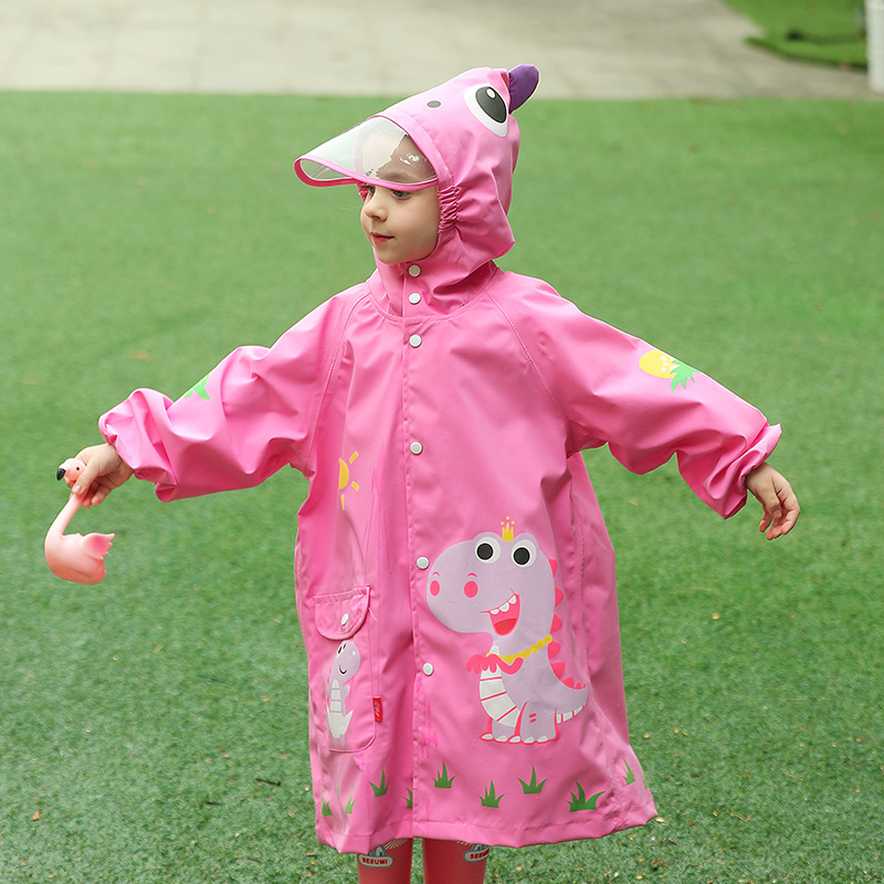 2021儿童雨衣卡通恐龙加厚防水布男童女童宝宝幼儿园书包分体雨披