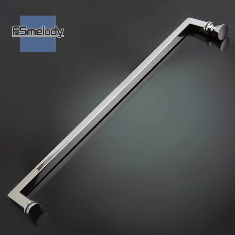 H007LR-D淋浴房隔断对开门拉手玻璃移门把手4不锈钢方管推拉门