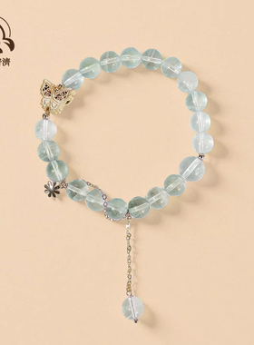 【五台山禅物院】蝴蝶绿荧石手链 8m本命年转运珠文创礼物