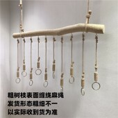 服装 陈列吊架衣架麻绳木棍吊杆橱窗吊挂 店展示架吊顶架悬挂女装