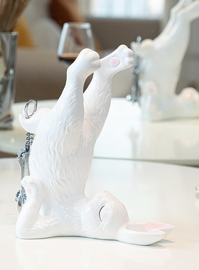 慧心巧聚兔子红酒架摆件酒瓶架酒柜装饰品客厅电视柜餐桌桌面摆设