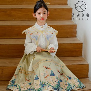 国学演出古装 女童马面裙2024春装 汉服古风唐装 儿童国风新中式 新款
