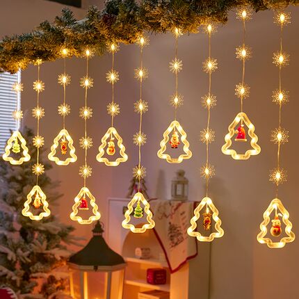 圣诞节雪花装饰灯led彩灯串灯房间布置生日场景新年氛围灯满天星