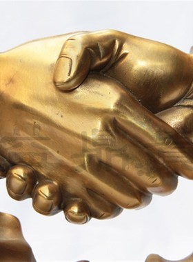 益鼎贵 铜手握手合作共赢诚信为本摆件商务送礼居家工艺礼品