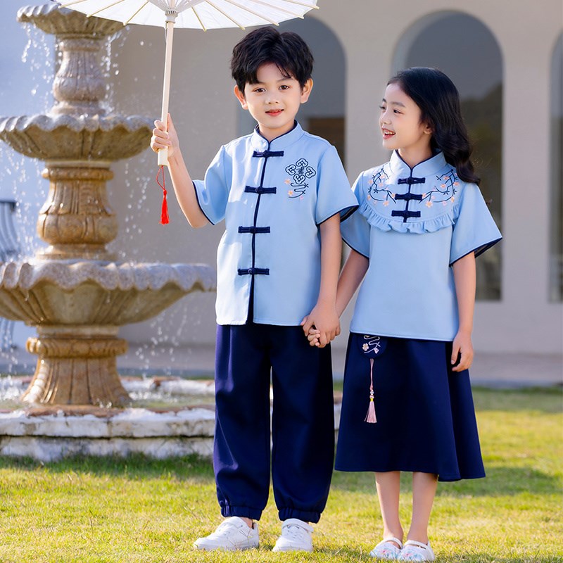 六一儿童演出服中国风男女童汉服唐装合唱民族表演服装三月三古装