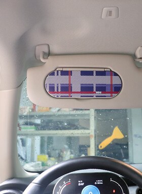 宝马迷你遮阳挡贴miniF55F56F54F60R56R60内饰化妆镜改装饰皮革贴