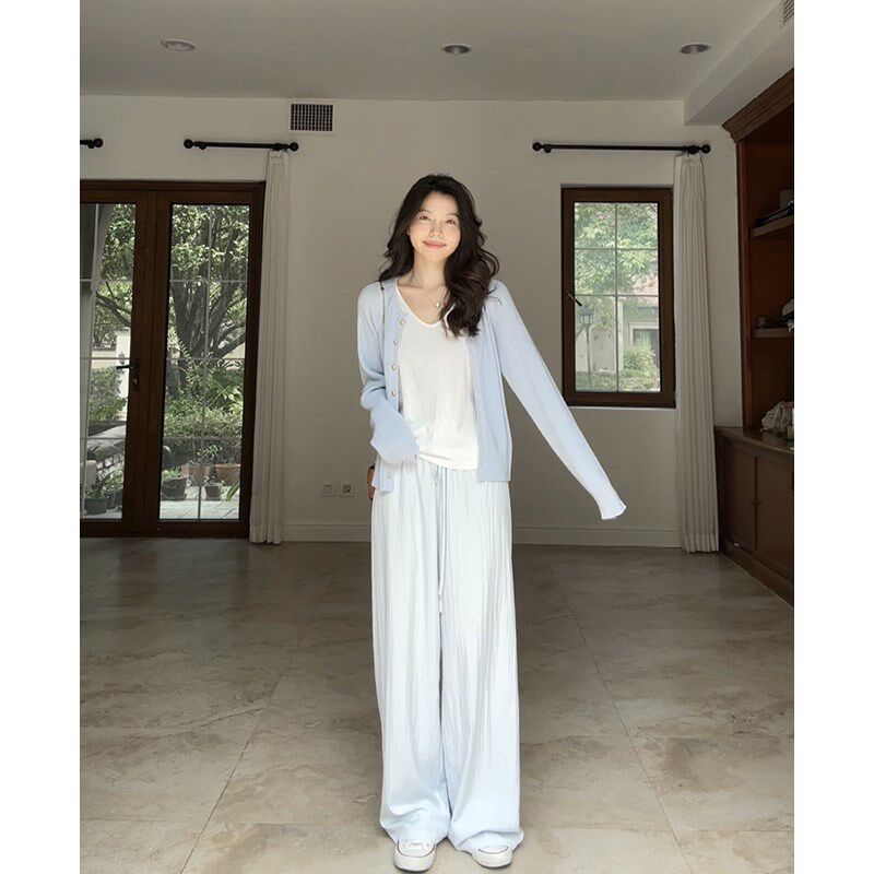 郭九九呢 羊.毛小金扣显瘦针织开衫秋季上衣百搭吊带抽绳阔腿裤女,女装/女士精品,时尚套装,淘宝优惠券,粉丝福利购,淘宝优惠卷