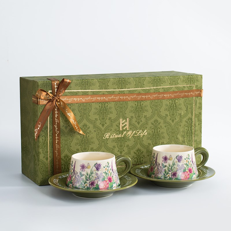 咖啡杯子高档精致陶瓷茶具情侣对杯礼盒装伴手礼乔迁送礼结婚礼物