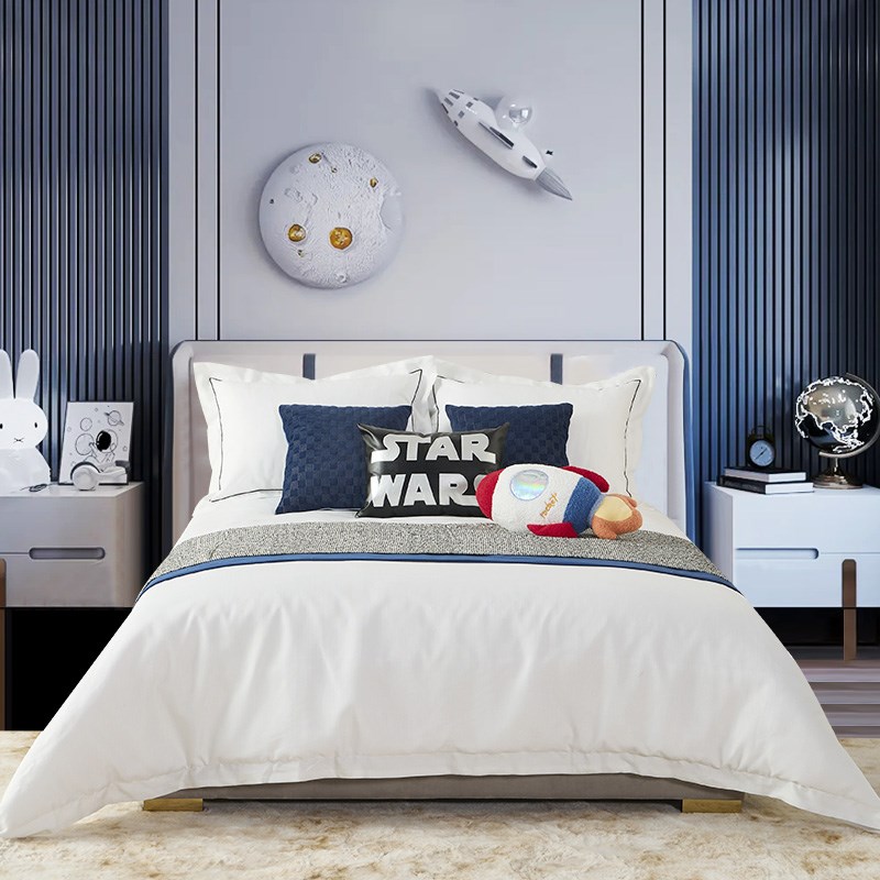 展厅样板间 家具配套 男孩房儿童蓝色宇航员卡通床上用品 太空