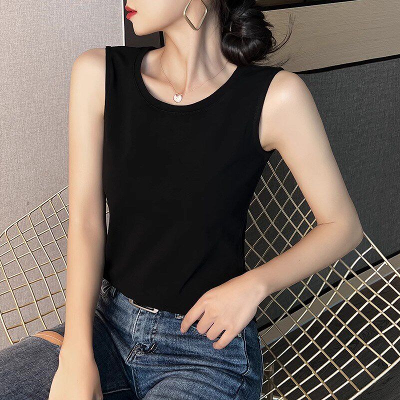 吊带背心女2024夏季新款纯棉宽松西装内搭遮副乳打底外穿无袖上衣