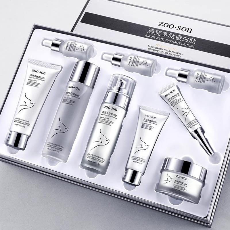 中年妈妈用燕窝蛋白肽保湿保湿抗皱护肤品套组女淡化细纹提拉紧致