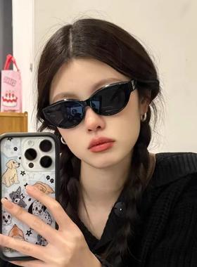 2025新款美式黑色猫眼太阳眼镜女高级感夏季抗UV旅游偏光太阳眼镜