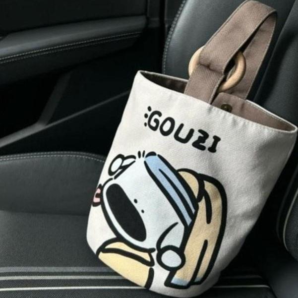 上班族便携手提袋帆布水桶包可爱水桶型手拎便当包宝妈外出手提包