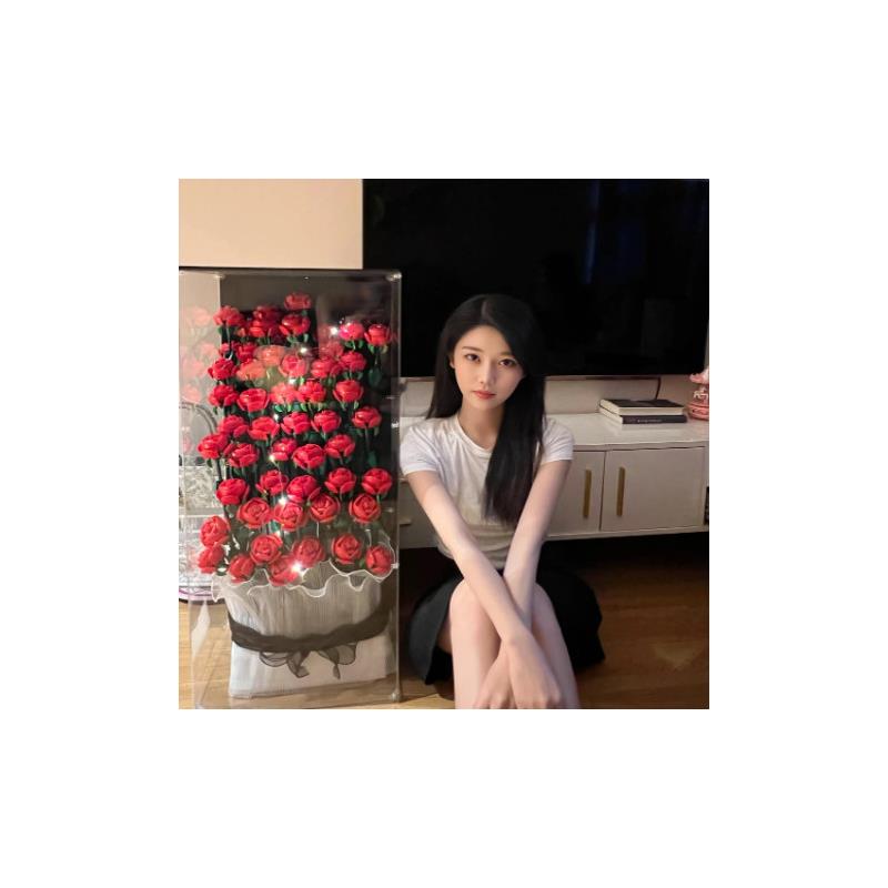 积木玩具礼盒拼装花束女孩情人节送女友惊喜礼物CC