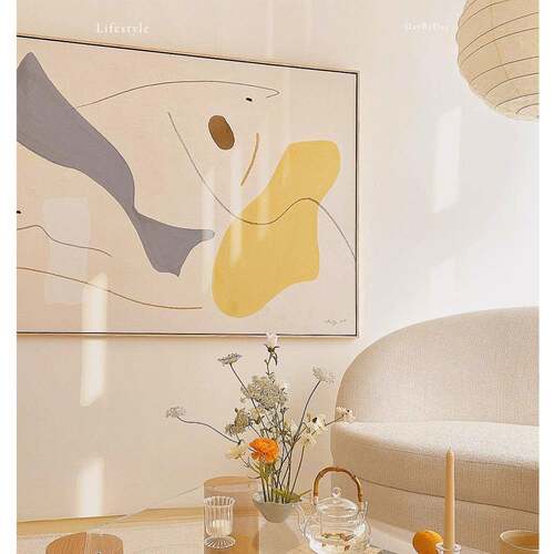 BK9K小 韩系i张ns风卧F76T9JJ7室装饰画简约画餐厅挂画厅温客馨抽