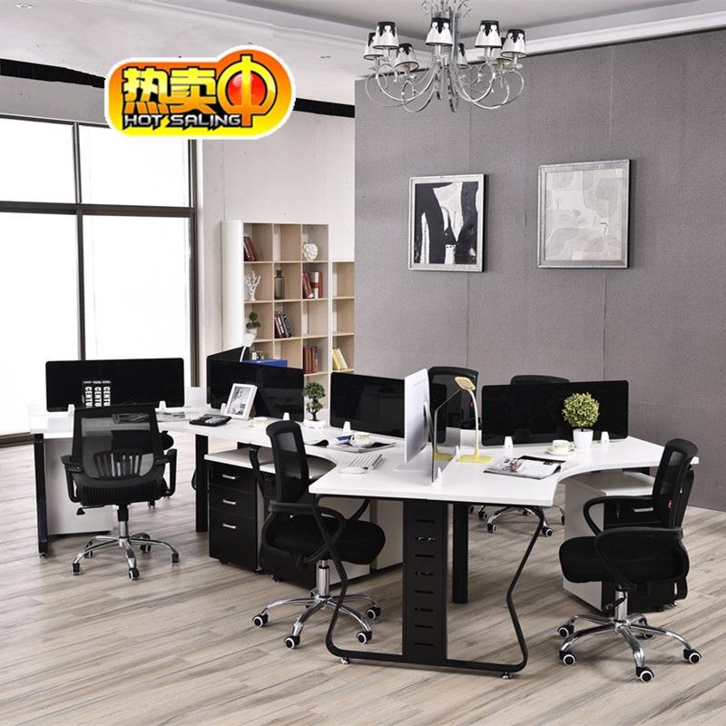 3人位员工电脑办公桌职员办公桌椅组合5人6人位屏风隔断卡座工位