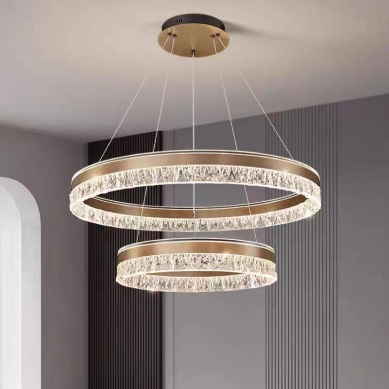 轻奢吊灯客厅灯现代简约餐厅灯大气设计师创意圆环形主厅卧室灯具