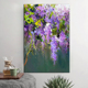 印象紫色挂画竖版 抽象紫罗兰花卉客厅玄关装 饰画肌理手绘油画美式