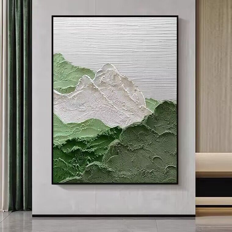 纯手绘油画背有靠山肌理玄关客厅装饰画丙烯砂岩立体沙发背景墙图片