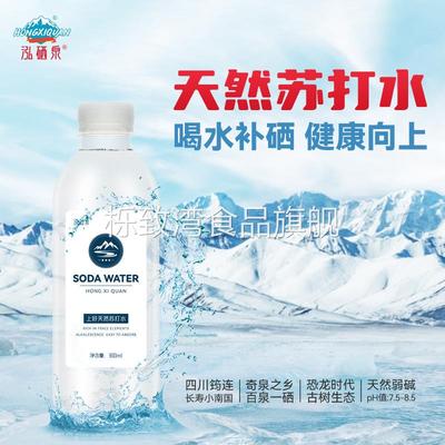 泓硒泉含硒天然苏打水整箱360ml*24瓶无气无糖0热量饮用水