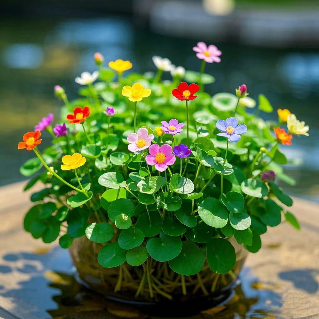 开花铜钱草招财水培植物