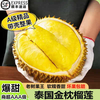 正宗泰国金枕榴莲带壳新鲜水果