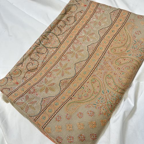 QR认证原绒色Vintage藏品级满绣 刺绣图腾Gents克什米尔手工披肩