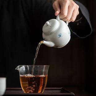 纯手绘茶壶手工青花创意泡茶器家用陶瓷防烫功夫茶具茶壶