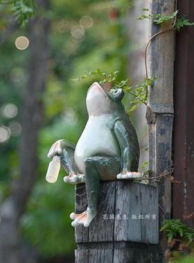 蛙摆青件太阳园能台灯户外花装饰可爱动物庭院造景阳台布置LAZ露