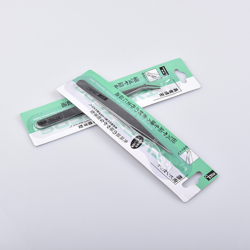 不锈钢弯头尖嘴镊子夹子手机维修手工DIY小工具小镊子14g
