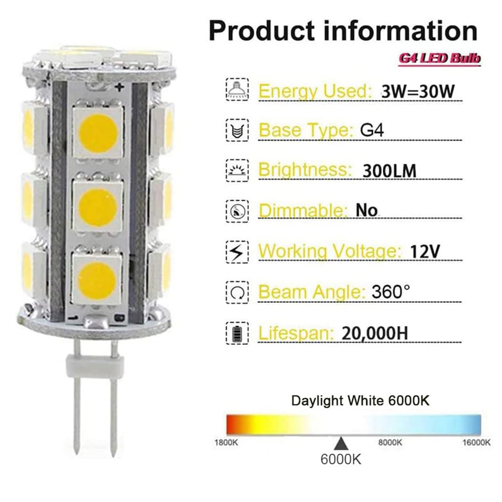 G4 18 5050 SMD 12-24V LED灯珠   3w插泡玉米灯 两脚灯水晶灯珠