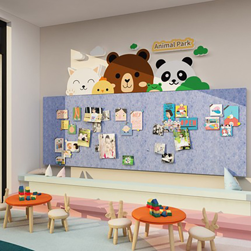 毛毡展示板幼f儿园墙面装饰环创托管班主题成品文化照片贴中心形