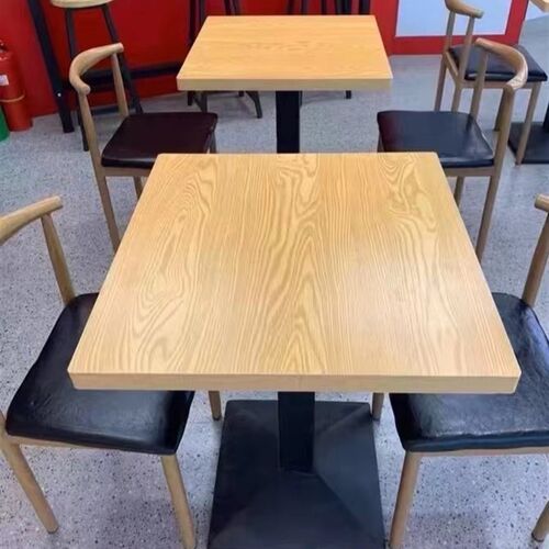 方桌快餐b桌椅商用饭店餐厅桌椅组合奶茶甜品店桌子商用经济型长