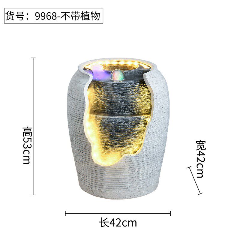 流水生财喷泉循环水摆件客厅家居办公室开业礼品落Z地盆景装饰