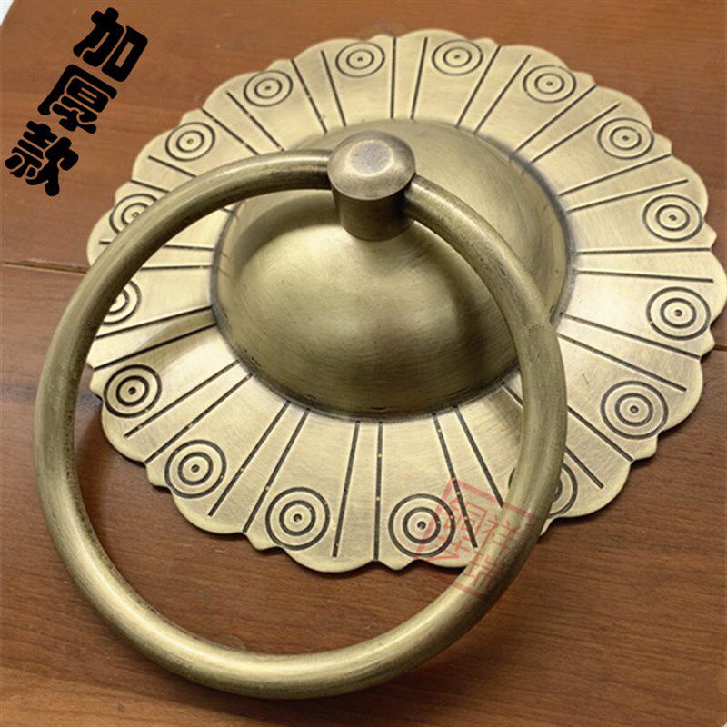 木门拉手青古铜中式大q门拉手仿古铁门把手老式门门环实心拉环拉