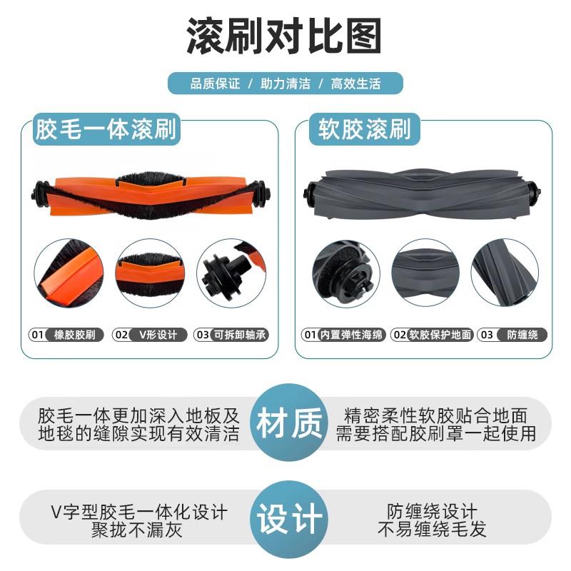 O适追觅扫地机器人W0 PR配件配集尘袋滚胶边刷W20滤网拖布清2洁液