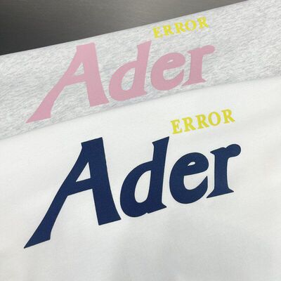 ADER新款秋季拼接撞色LOGO插肩长袖女圆领薄款宽松情侣打底衫T恤