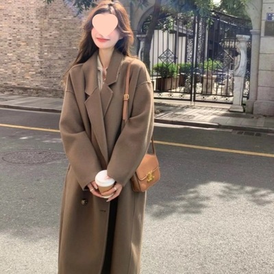 毛呢大衣女中长款2025秋冬新款韩系赫本风宽松设计感加厚呢子