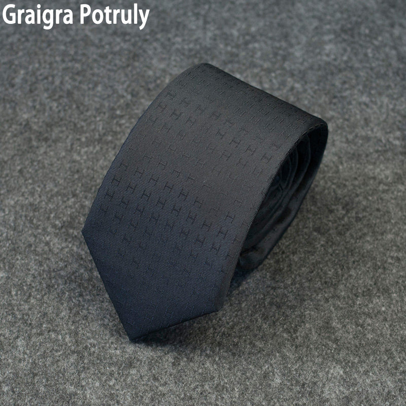 黑色领带男h正装商务职业西装男士领带衬衫家同款学生个性字母7cm