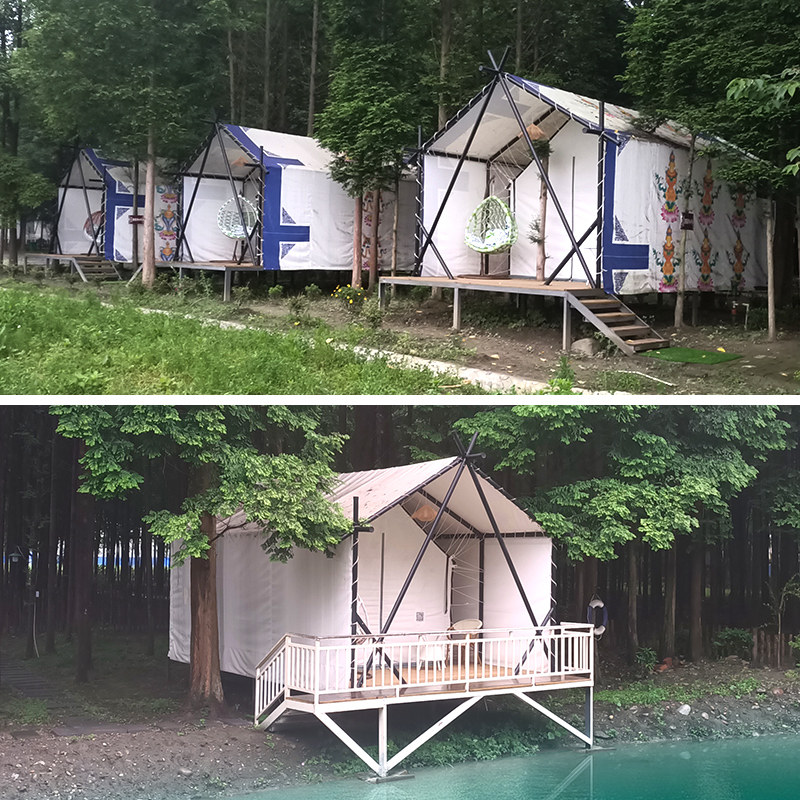 定制户外网红休闲旅游酒店民宿野奢帐篷遮L阳房露营景区星空泡泡