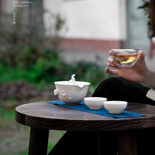 旅行茶具套装 德化陶瓷便携式 户外旅游泡茶喝茶随行快客杯一壶二杯